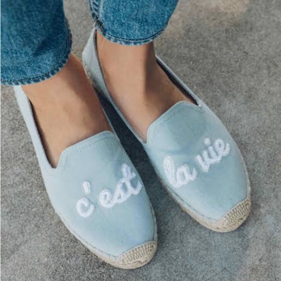 Soludos Platform Espadrille- Chambray light blue Cest La’vie